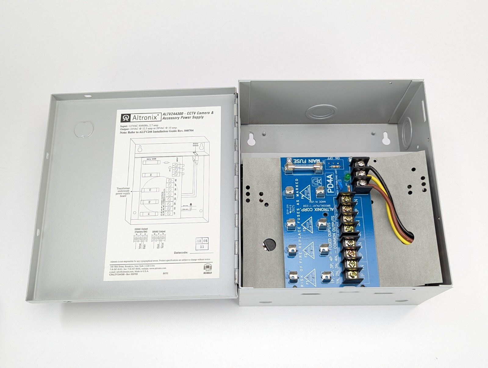 Altronix ALTV244300 CCTV Power Supply 24VAC @ 12.5A or 28VAC @ 10A 4 Outputs