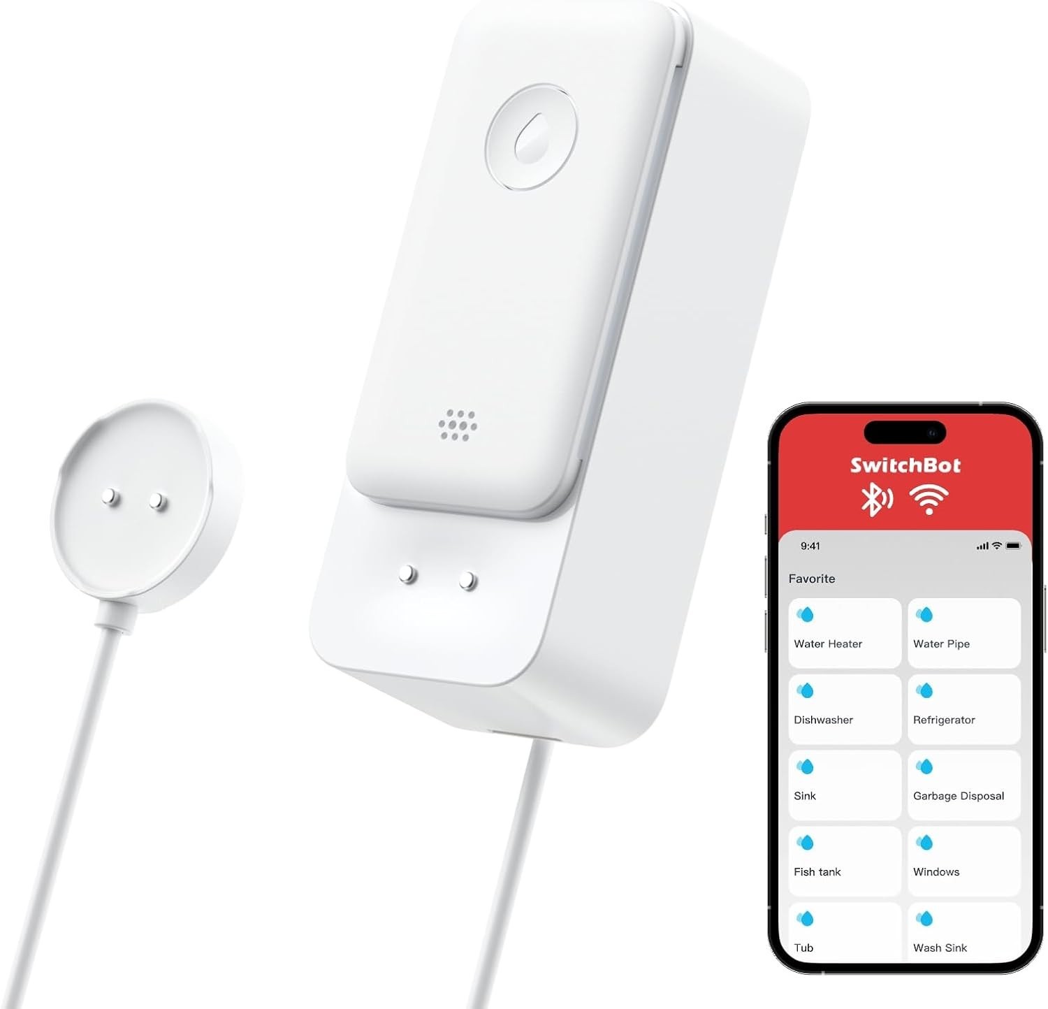 WiFi Water Leak Detector, Smart Water Sensor with 100dB Adjustable Alarm&App …