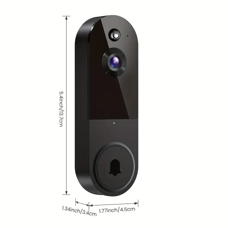 1080P HD WiFi Video Doorbell Camera AI Motion Detect Night Vision Wireless