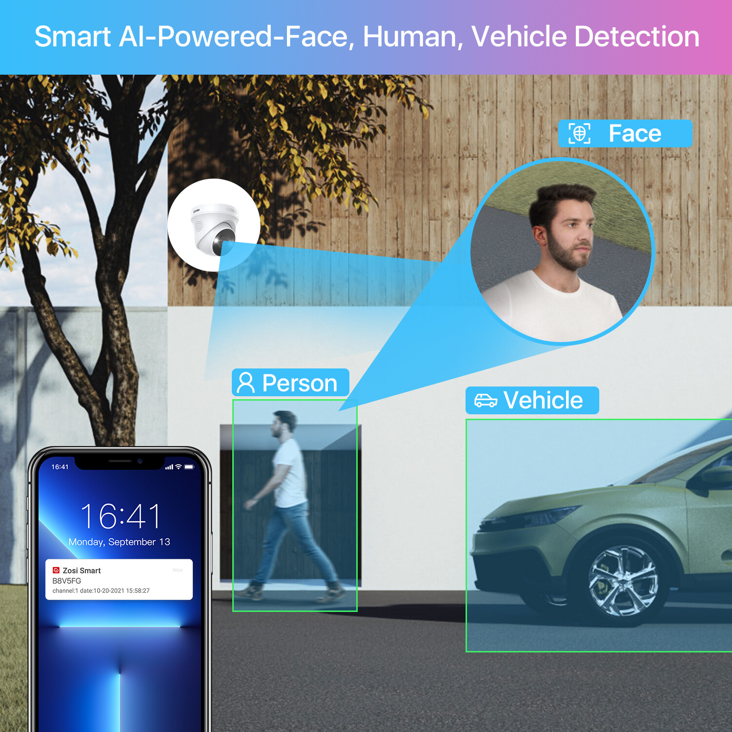 ZOSI 8CH 4K 5MP/8MP POE Security Camera System NVR CCTV Audio AI Detect IR Night