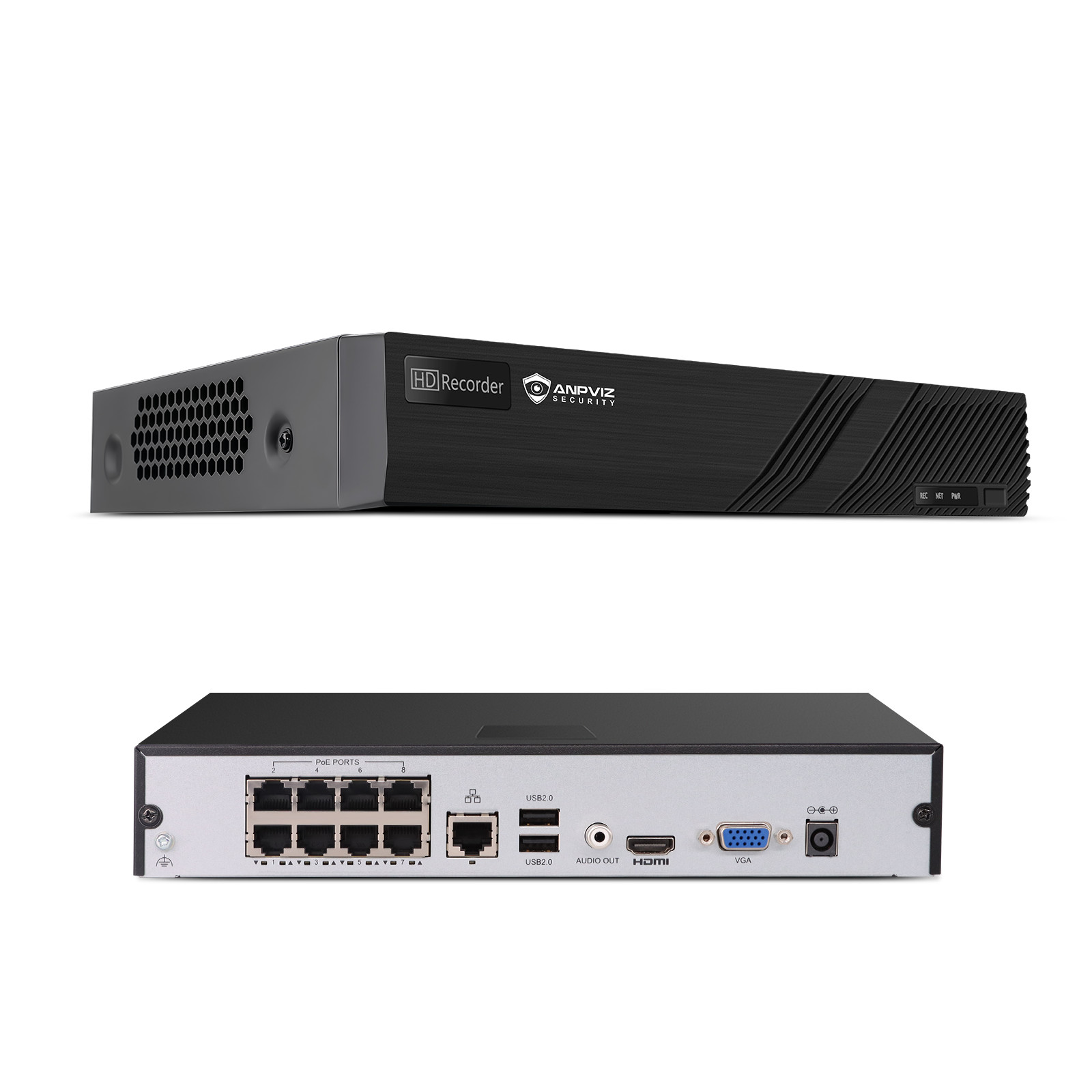 Anpviz 4K AI 8CH PoE NVR Network Video Recorder 8 Channel H.265 HDD not Included