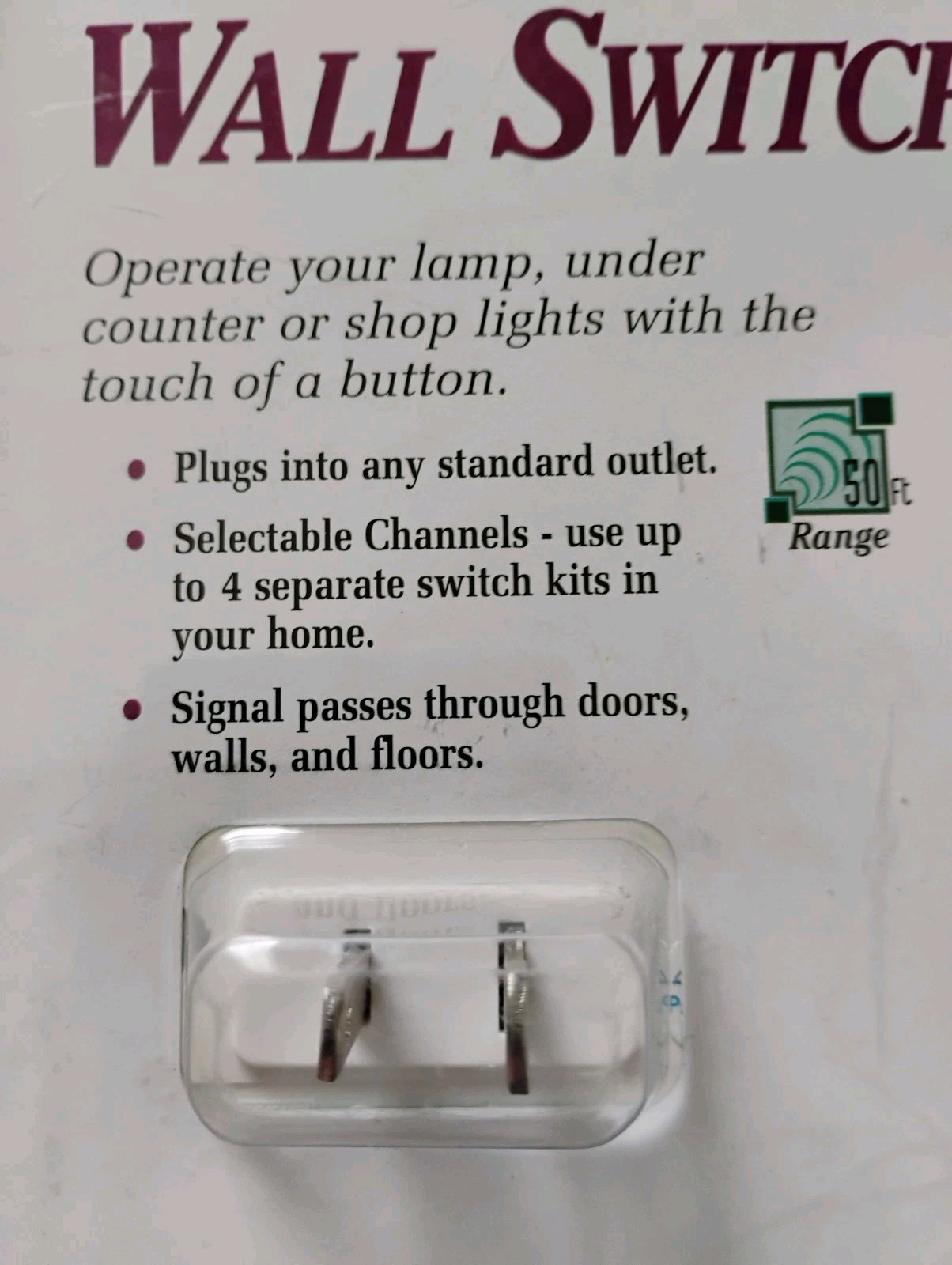 NOS Dimango Wireless Wall Switch Remote ON OFF Control 50′ Range HW2170D