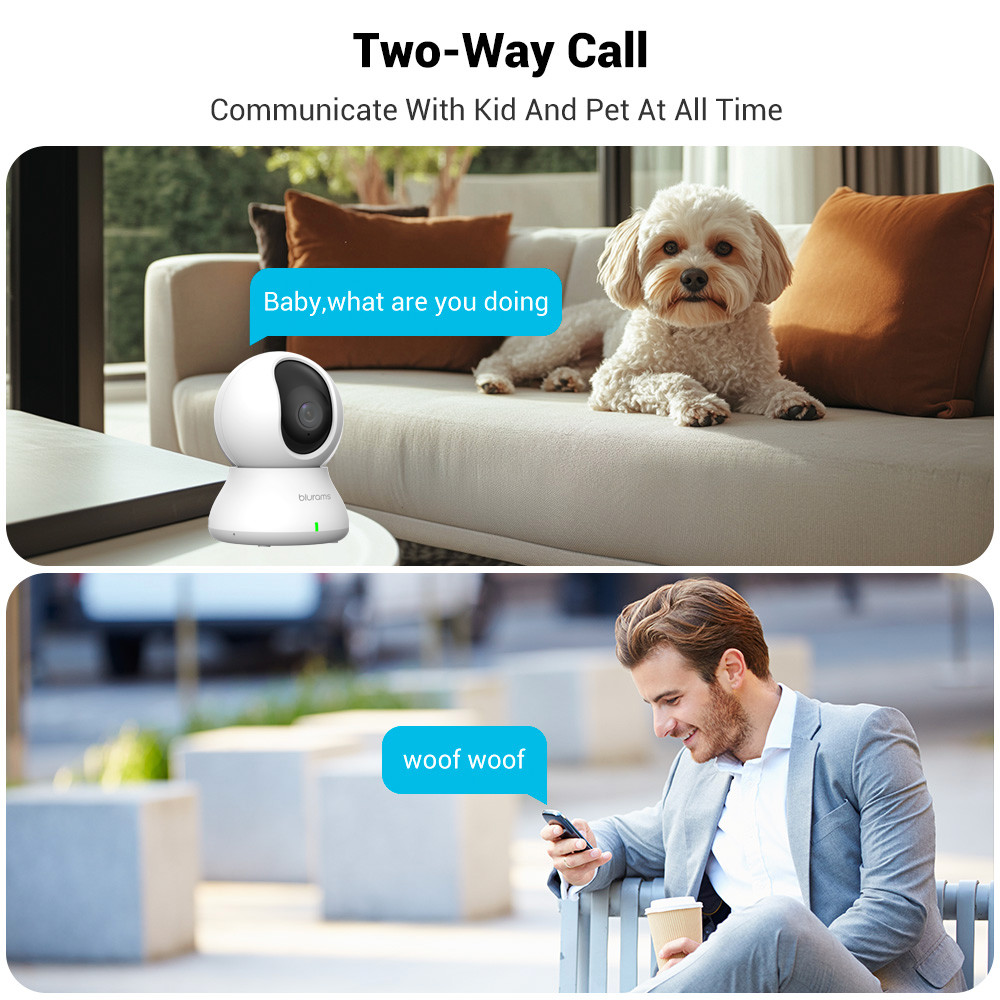 3/5X Blurams 2K Indoor Security Camera Pet Baby Child Monitor Night Vision FHD