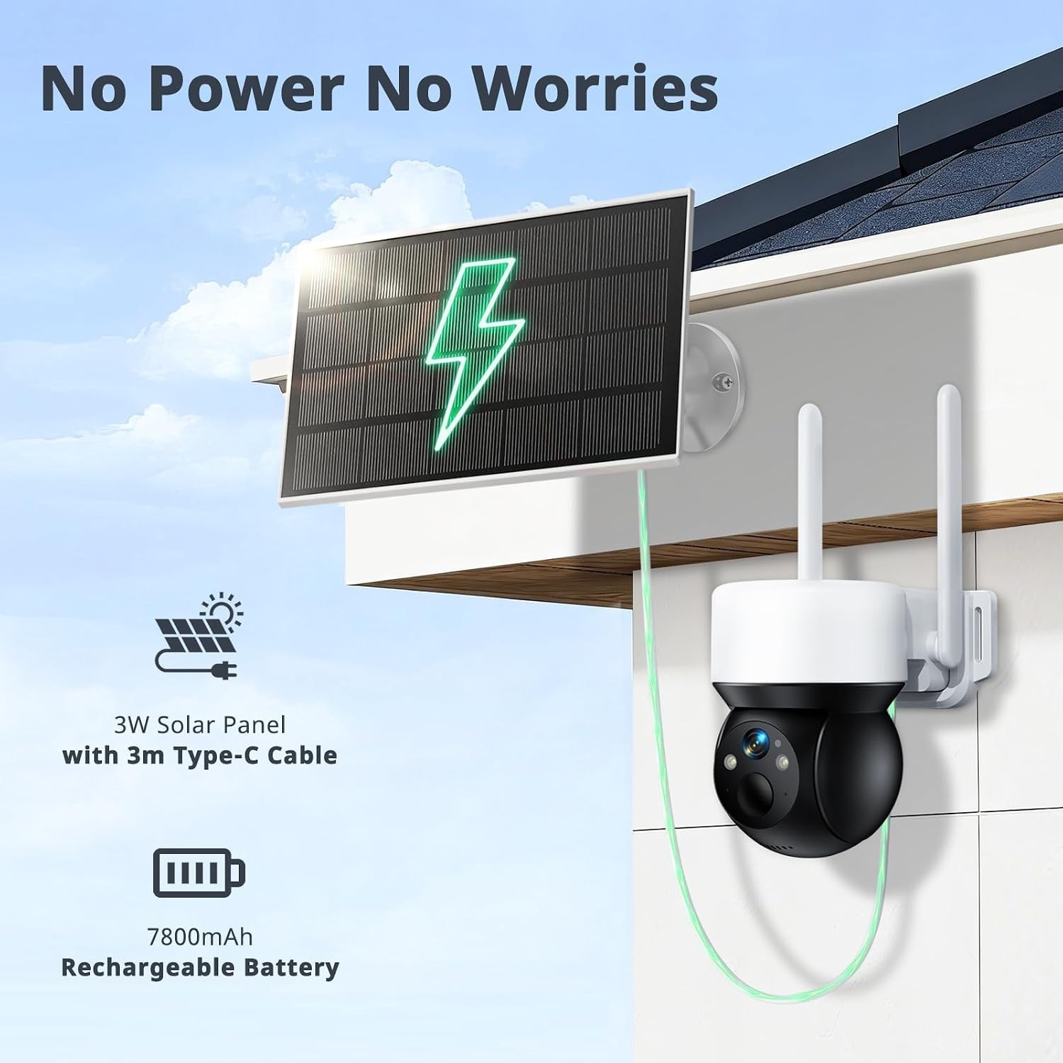 Solar Camera Security Outdoor – 100% Wire-Free Security Cameras Wireless Outdoor