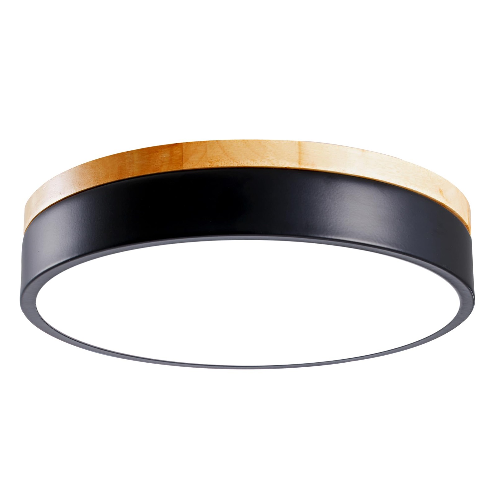 Dimmable LED Wood Flush Mount Ceiling Light Type B 5CCT, Black