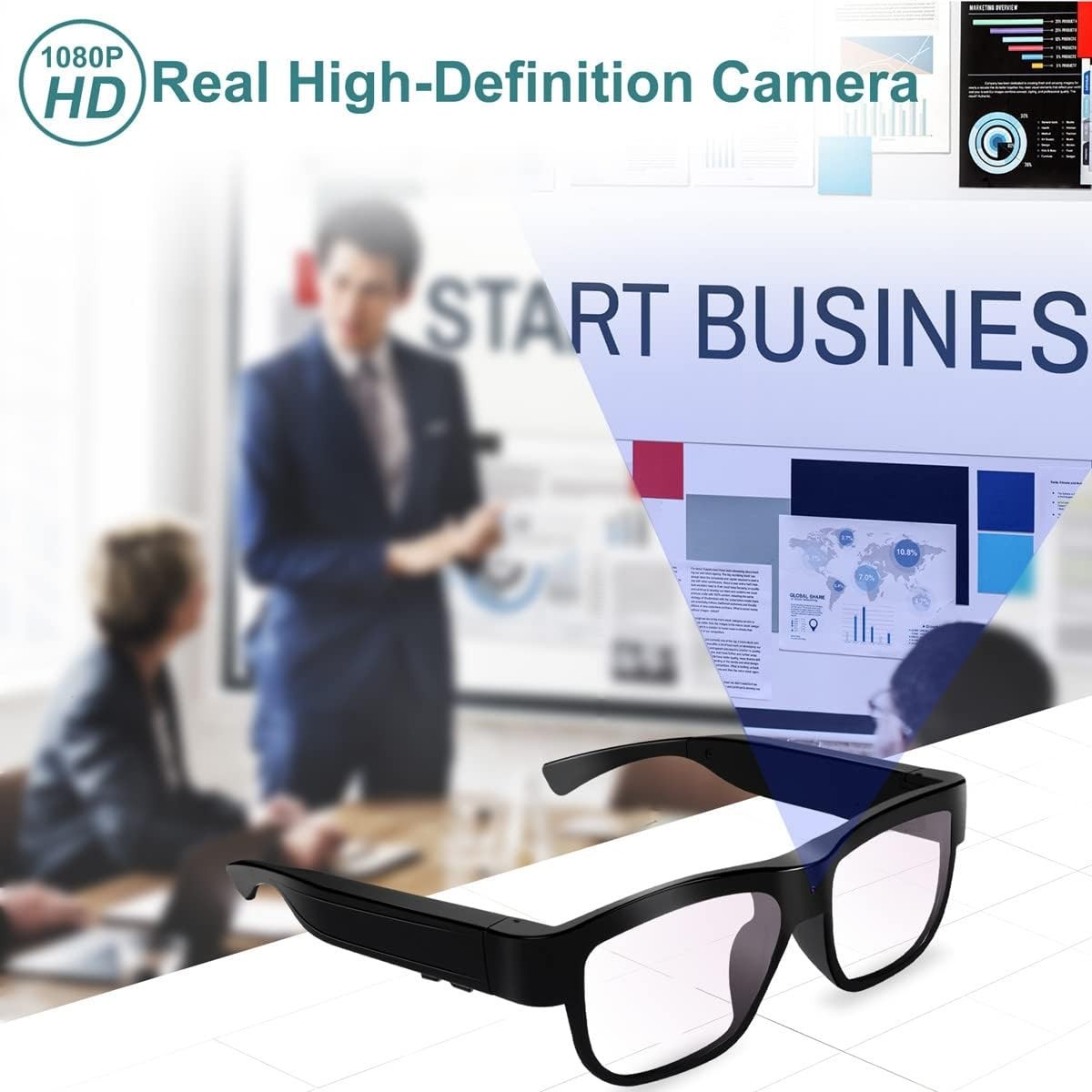 Wearable Camera Glasses 1080P HD 32GB Memory Lightweight Outdoor Sport