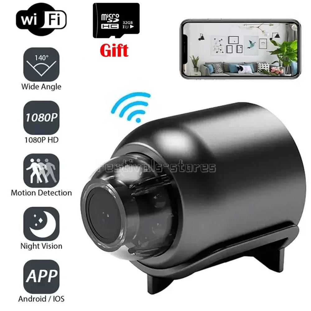 +32GB SD Card Mini Camera WiFi HD IP Night Vision Camcorder Home Security Cam