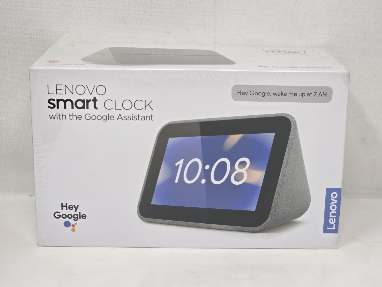 Lenovo Smart Clock CD-24501F, Hemp Grey, w/ Google Assistant – New & Sealed