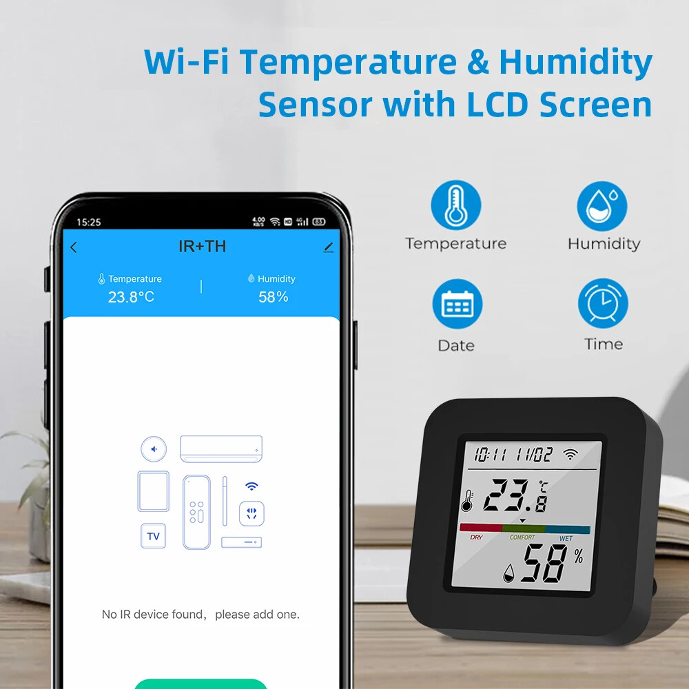 WiFi IR Universal Remote Control Temperature and Humidity Sensor Smart Life App