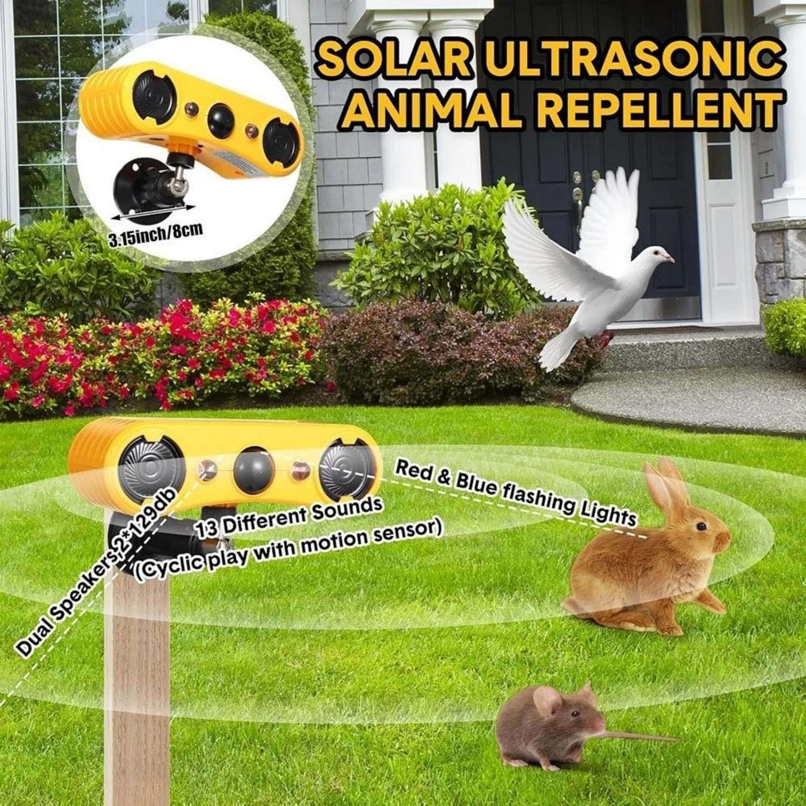 4 Modes Outdoor Solar Alarm 129dB Motion Sensor With Dog Barking Gunshot Sounds