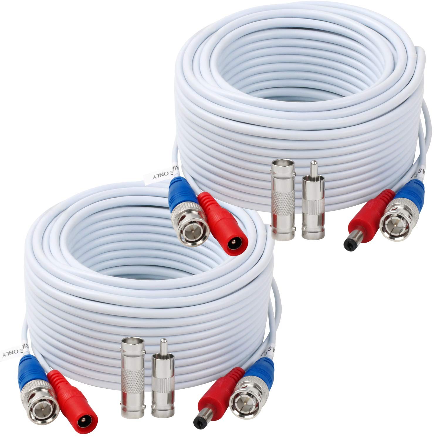 2 Pack 25 Feet BNC Video Power Cable Wire Video Security Camera Wire with Con…