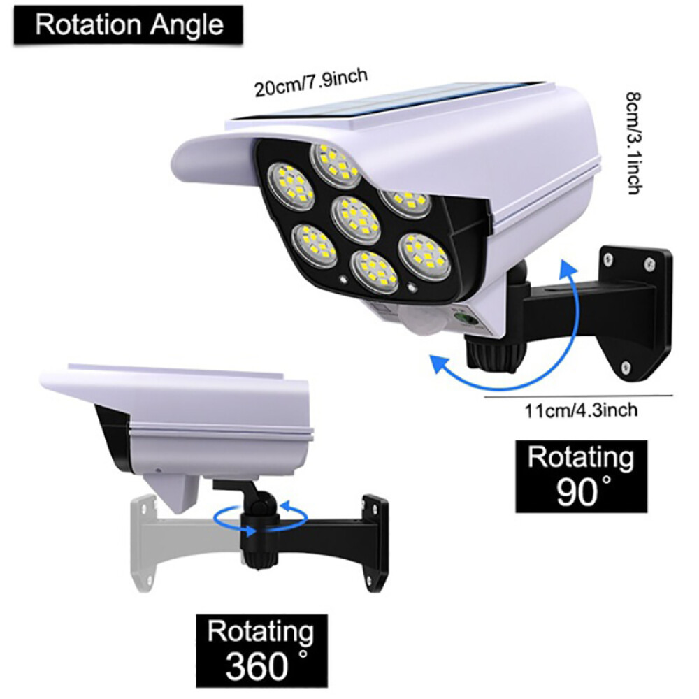 Solar Power Dummy Security Camera Fake Waterproof LED Light Surveillance Outdoor