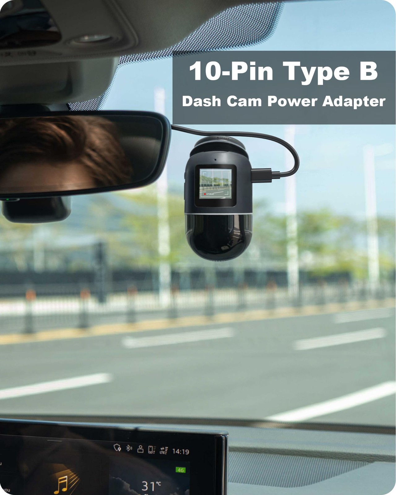 KWRNVO Dash Cam Power Adapter 10 PIN Type B for Toyota, Lexus, Subaru Orange