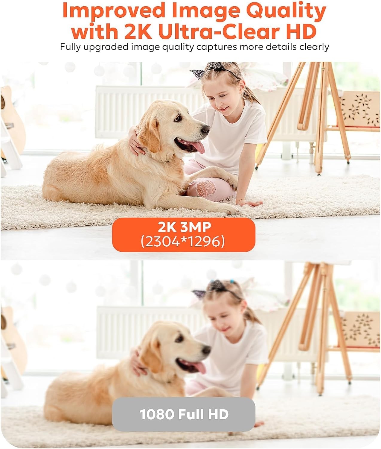 2K Indoor Camera for Home with Alexa Support, Night Vision & Live Streaming