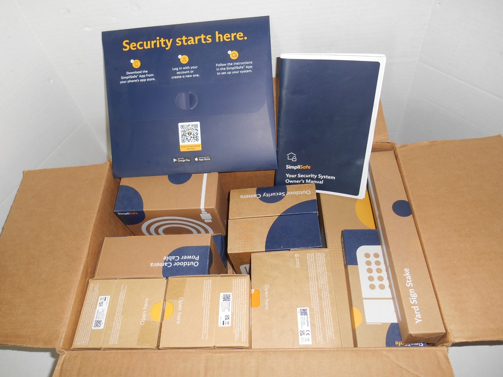 NEW SIMPLISAFE SECURITY SYSTEM -INSIDE/OUTSIDE CAMERAS -SENSORS-BASE STATION