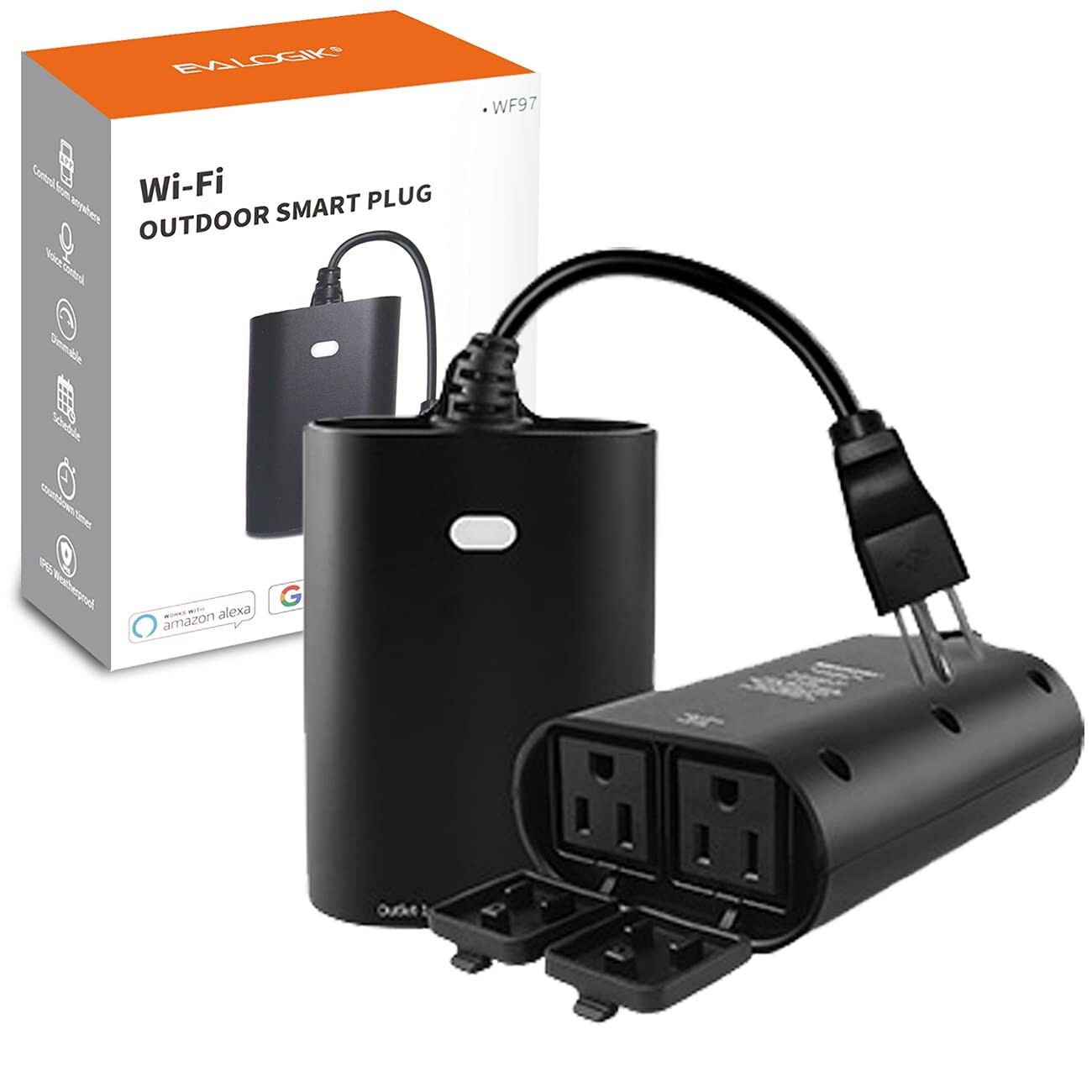 Outdoor Smart Plug, 2.4G WiFi Light Outlet Compatible with Alexa and Google Home