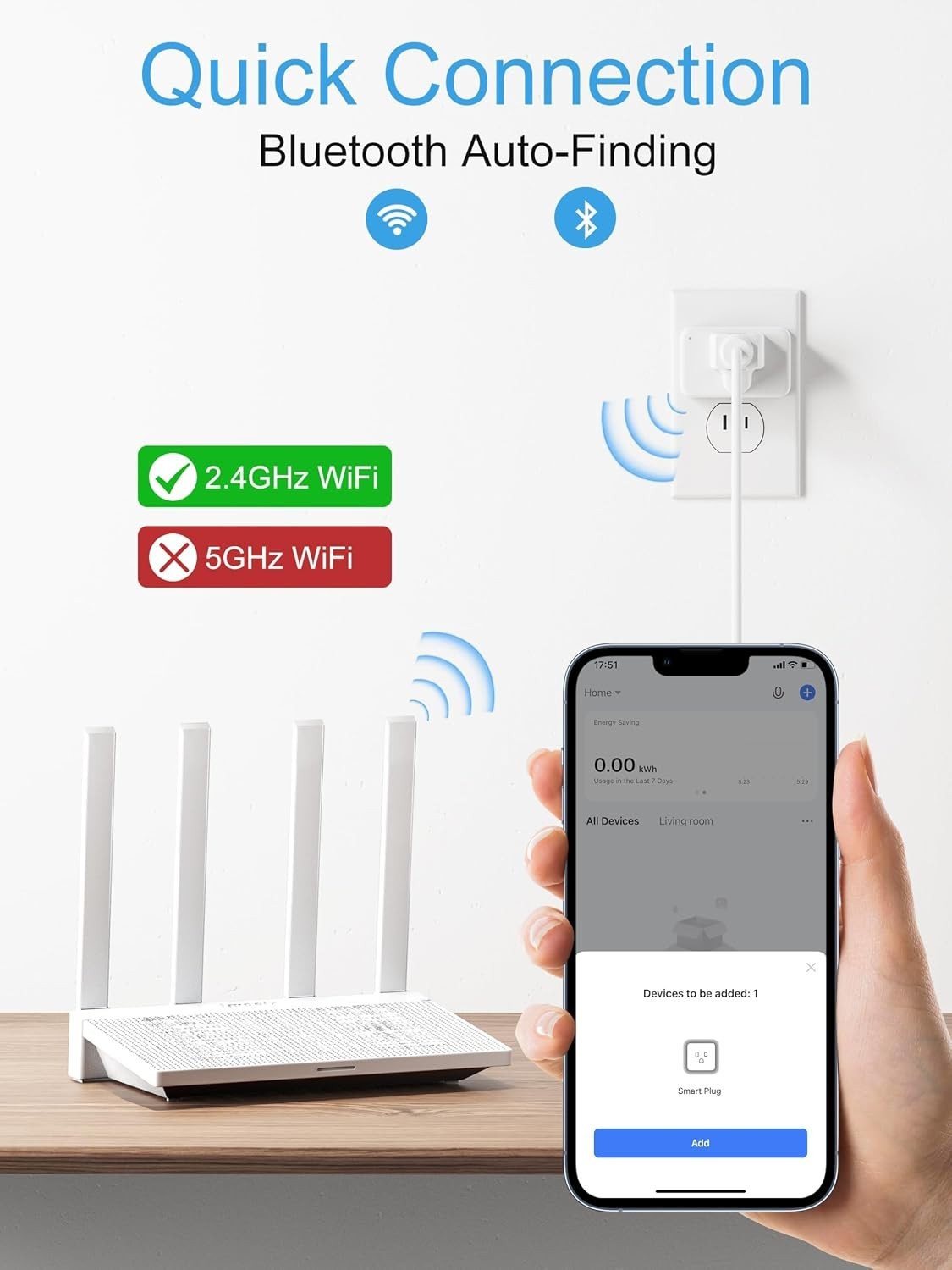Compact 15A Smart Plug for Easy WiFi Control – Works with Alexa & Google Home