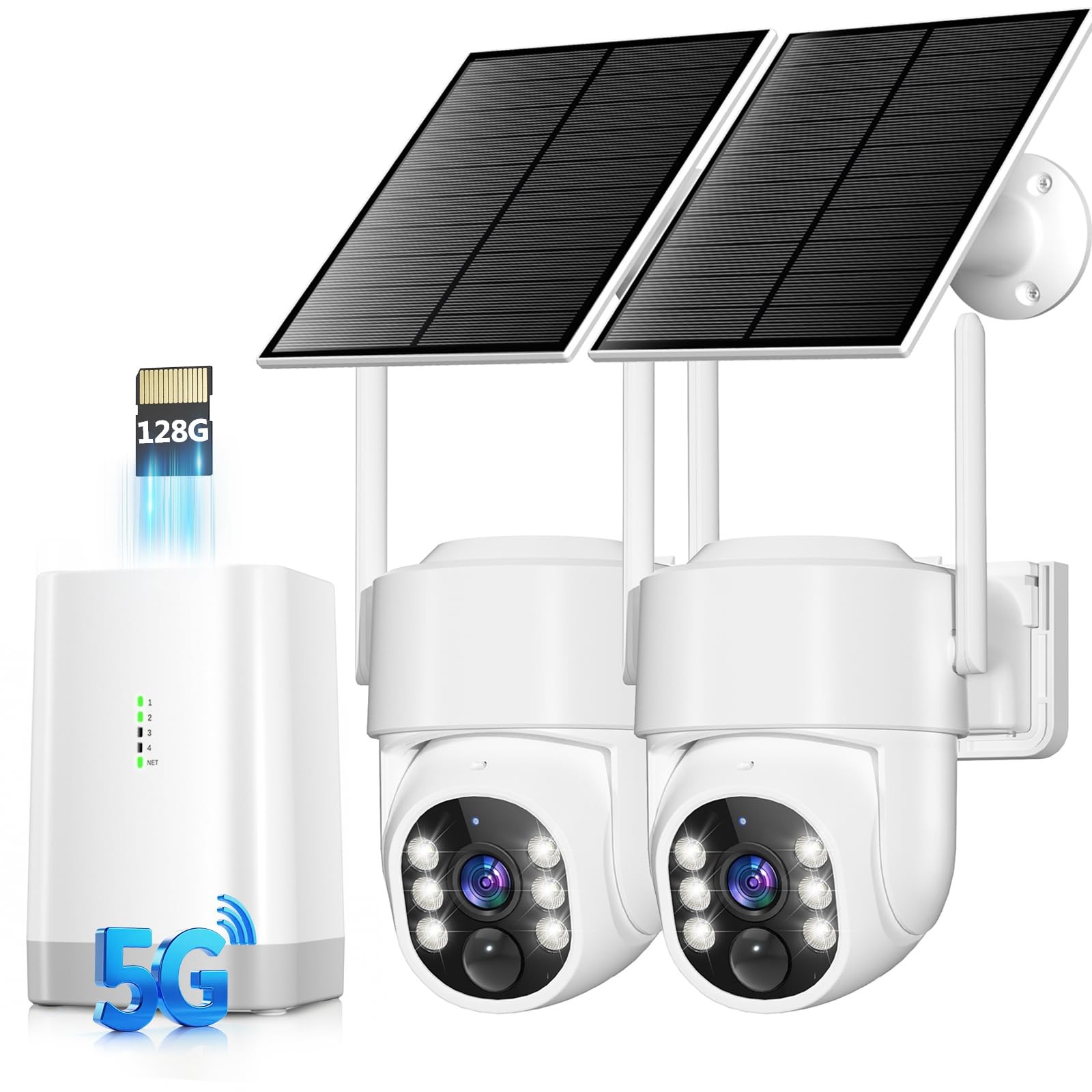 Security Cameras Wireless Outdoor 5G& 2.4G, No Subscription, 2 White