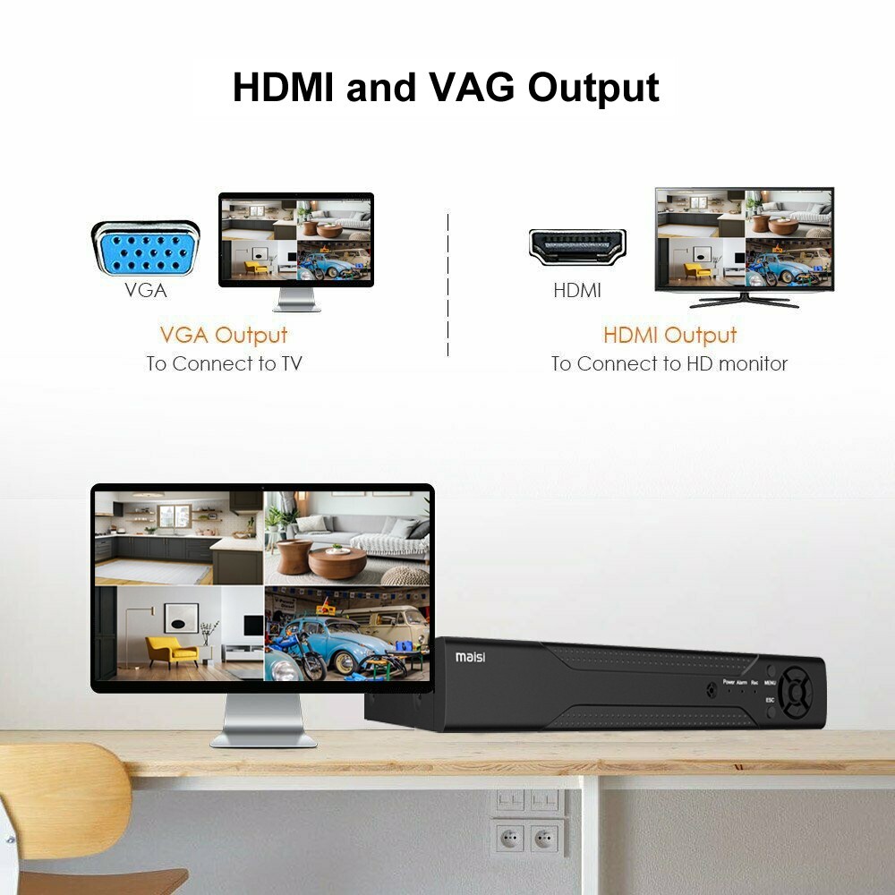 MAISI 8CH/ 4CH HD 5IN1 1080P DVR Video Recorder for CCTV Camera Kit 0-3tb
