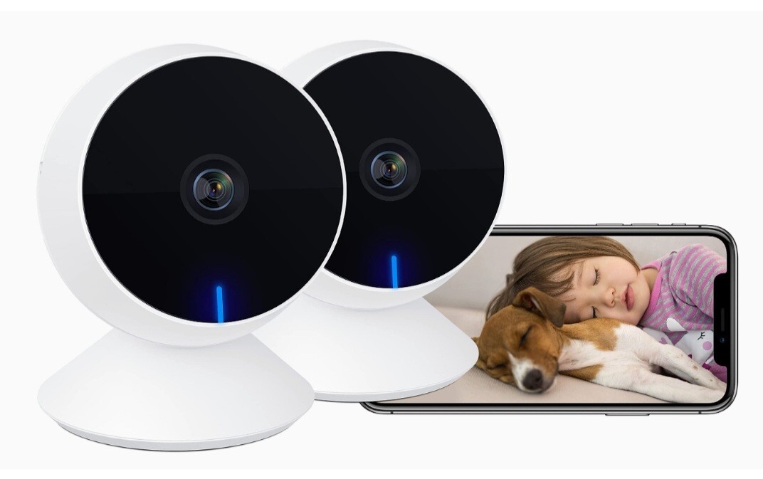 M1 Full HD 1080P Indoor Camera w/Night Vision 2-way Audio Alexa & Google (2pack)