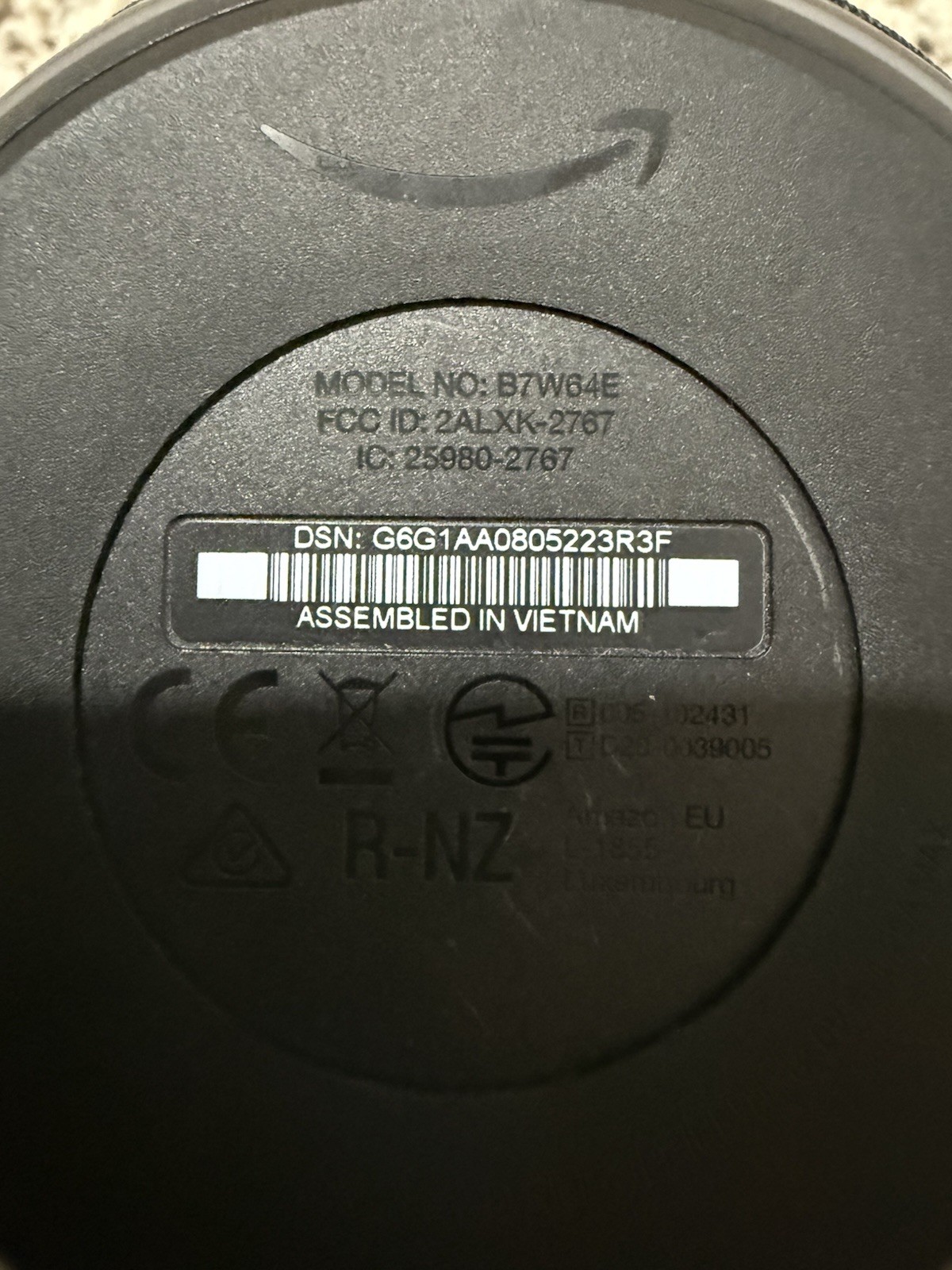 Amazon Echo Dot (4th Gen)(B7W64E) Smart Speaker Black Charcoal Factory Reset