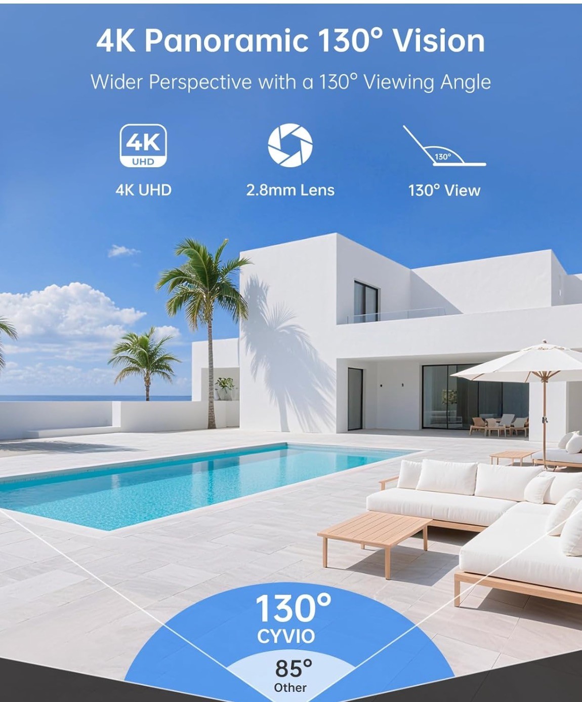 CYVIO 4K Home Security Camera System – 4pcs 8MP Cameras, AI Motion Detection