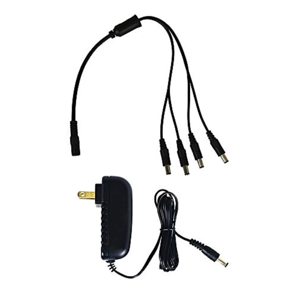 Night Owl Security Camera Power Adapter with 4-Way Splitter black