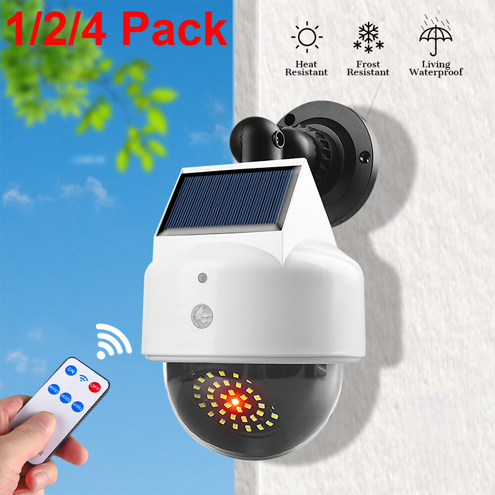 Solar Power Dummy Fake Security Dome Camera LED Light Outdoor Surveillance CCTV