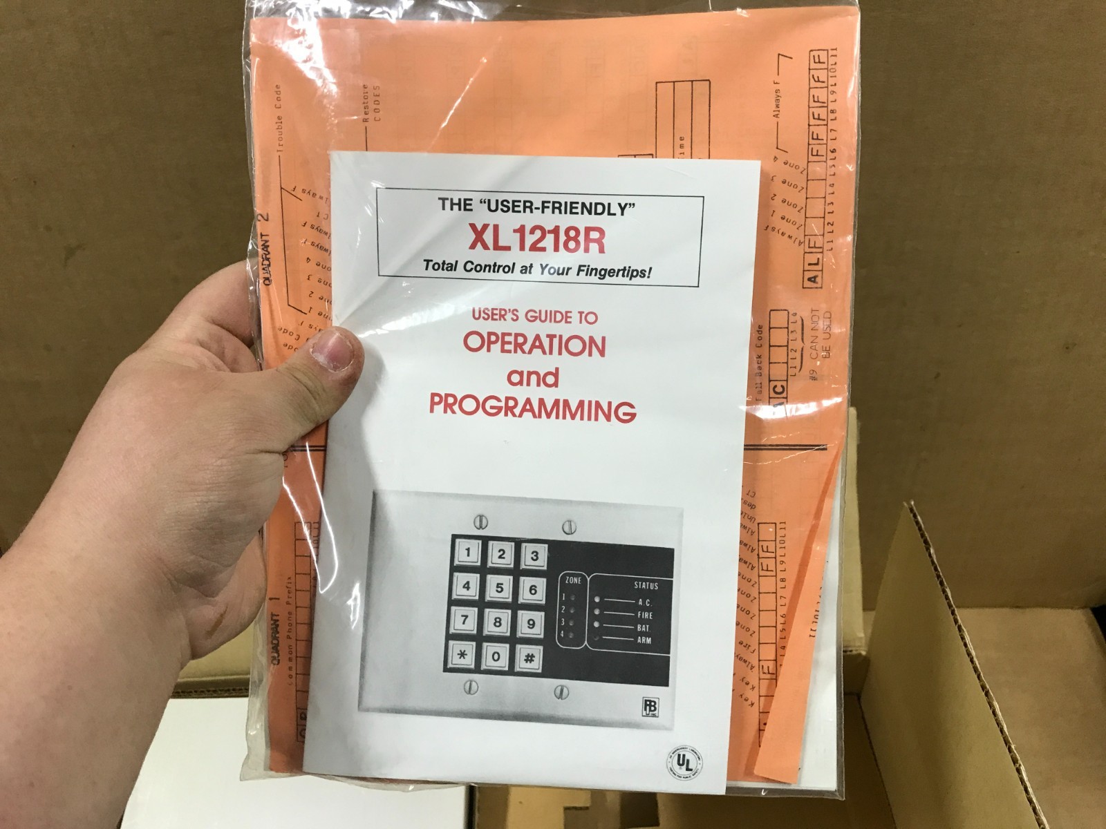 Fire Burglary Instrument 4-Zone Computer Alarm Control Panel – 1218UL, W/ Keypad