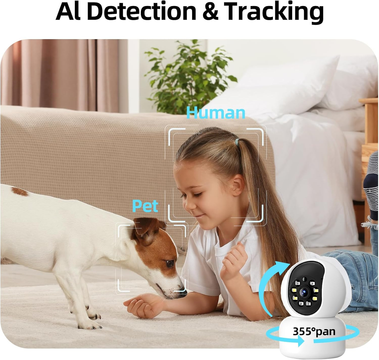 Hawkray 360° 2K 3MP Security Camera Indoor,2.4/5Ghz Wifi Smart Motion Alert with