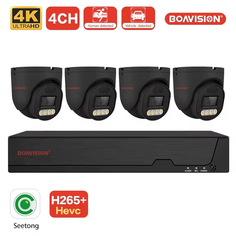 4K 4CH POE NVR 5MP POE Security Camera System Two Way Audio CCTV Outdoor 1TB