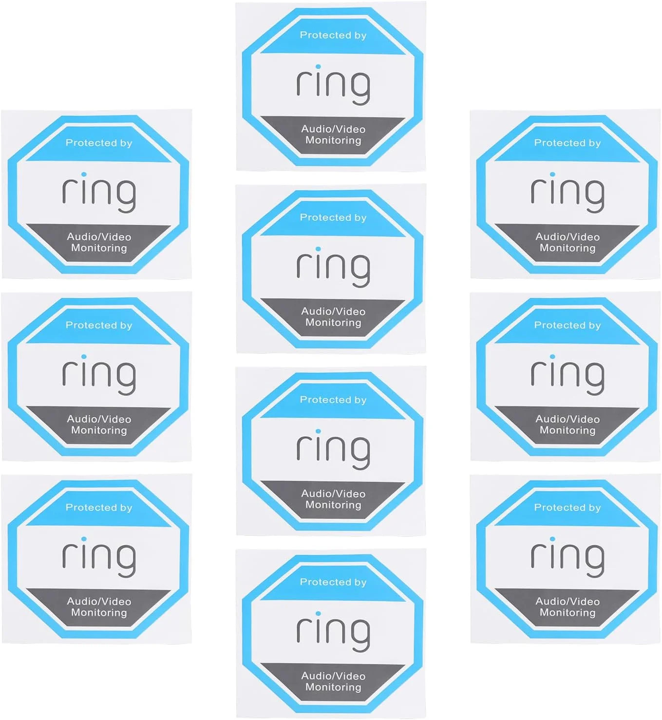 OTOTEC 10Pcs CCTV Doorbell Camera Sticker Ring Doorbell Stickers PVC Waterproof