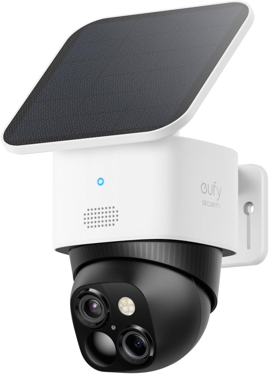 No Blind Spots with Solar-Powered 3K Dual Camera – Effortless Setup & Control