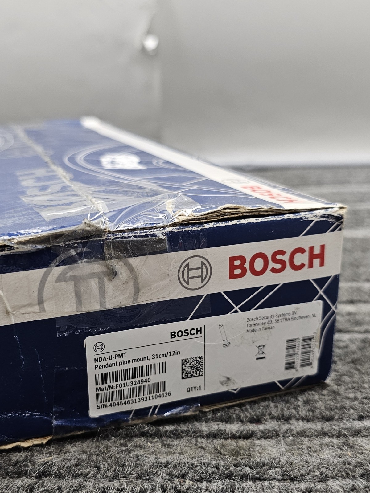 (QTY 2) BOSCH NDA-U-PMT: 12 in Universal Pendant Pipe Mount for Dome Cameras