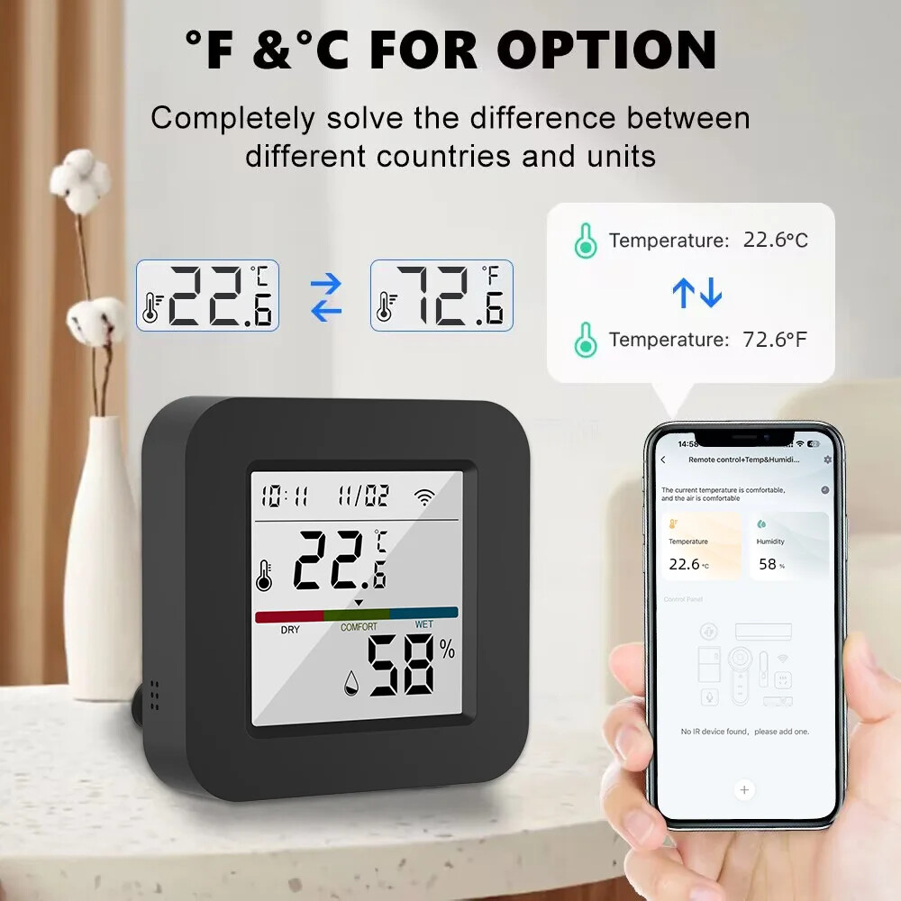 WiFi IR Universal Remote Control Temperature and Humidity Sensor Smart Life App