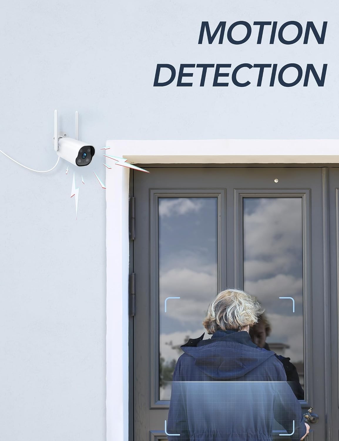 2K Outdoor Security Camera, 24/7 Recording, Plug-In, AI, White-2P | Plug-In, 9.8