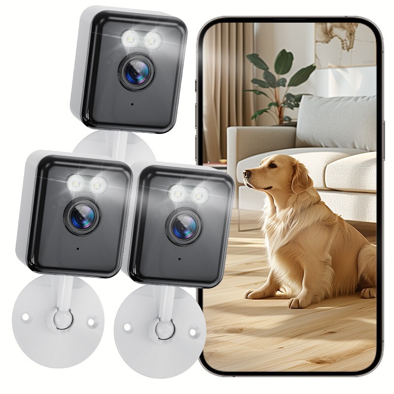 3PCS Security Home Camera 3MP WiFi Color Night Vision Indoor IP 2-Way Audio