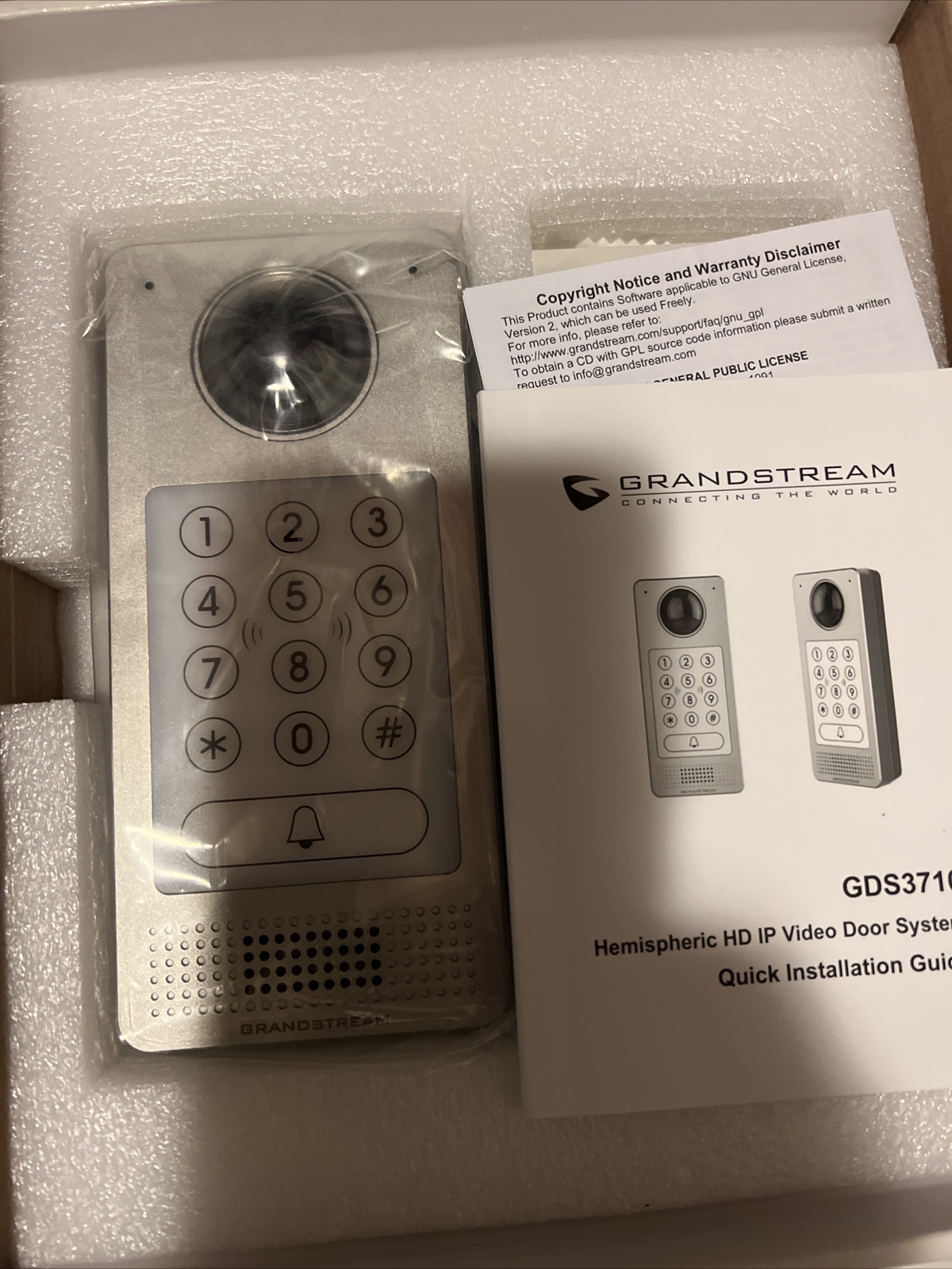 Grandstream GDS-3710 IP Video Door Phone (SIP) 1080p FHD video Built-in mic RFID
