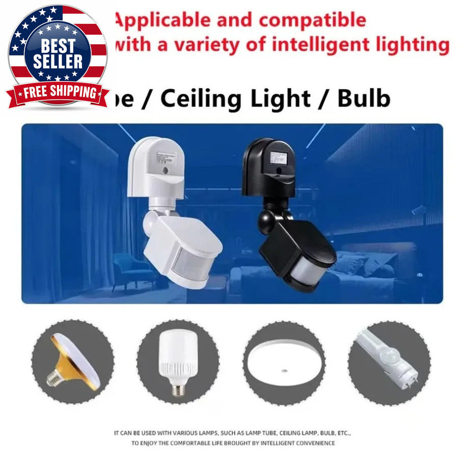PIR Motion Sensor Switch 110V~265V LED Infrared PIR Motion Sensor Detector Wall