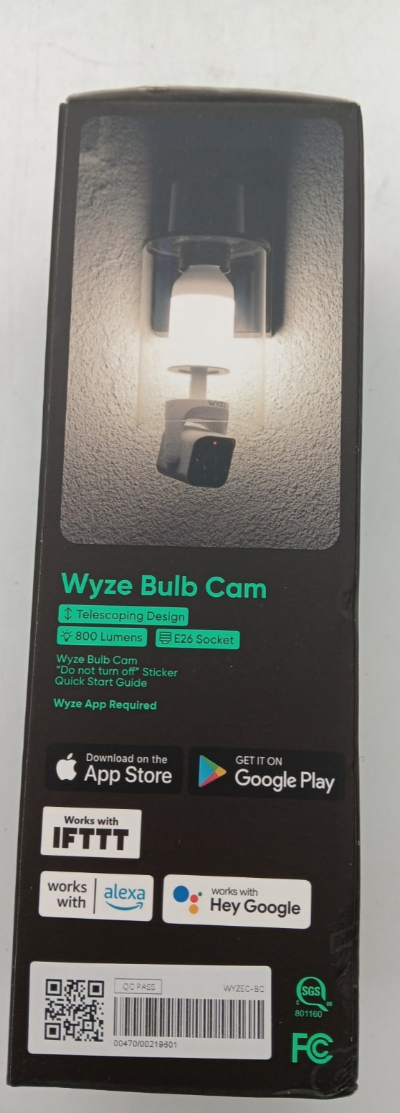WYZE Bulb Cam 2K Smart Security Camera E26 Socket 800 Lumens / Brand NEW Sealed