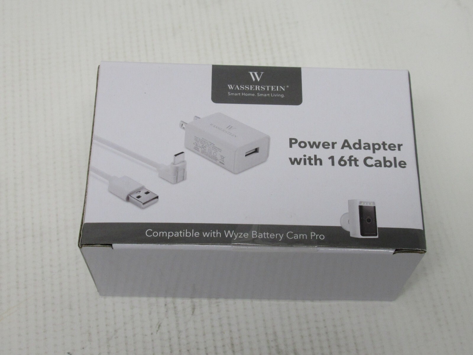 Wasserstein Power Adapter Compatible with Wyze Battery Cam Pro – WHITE