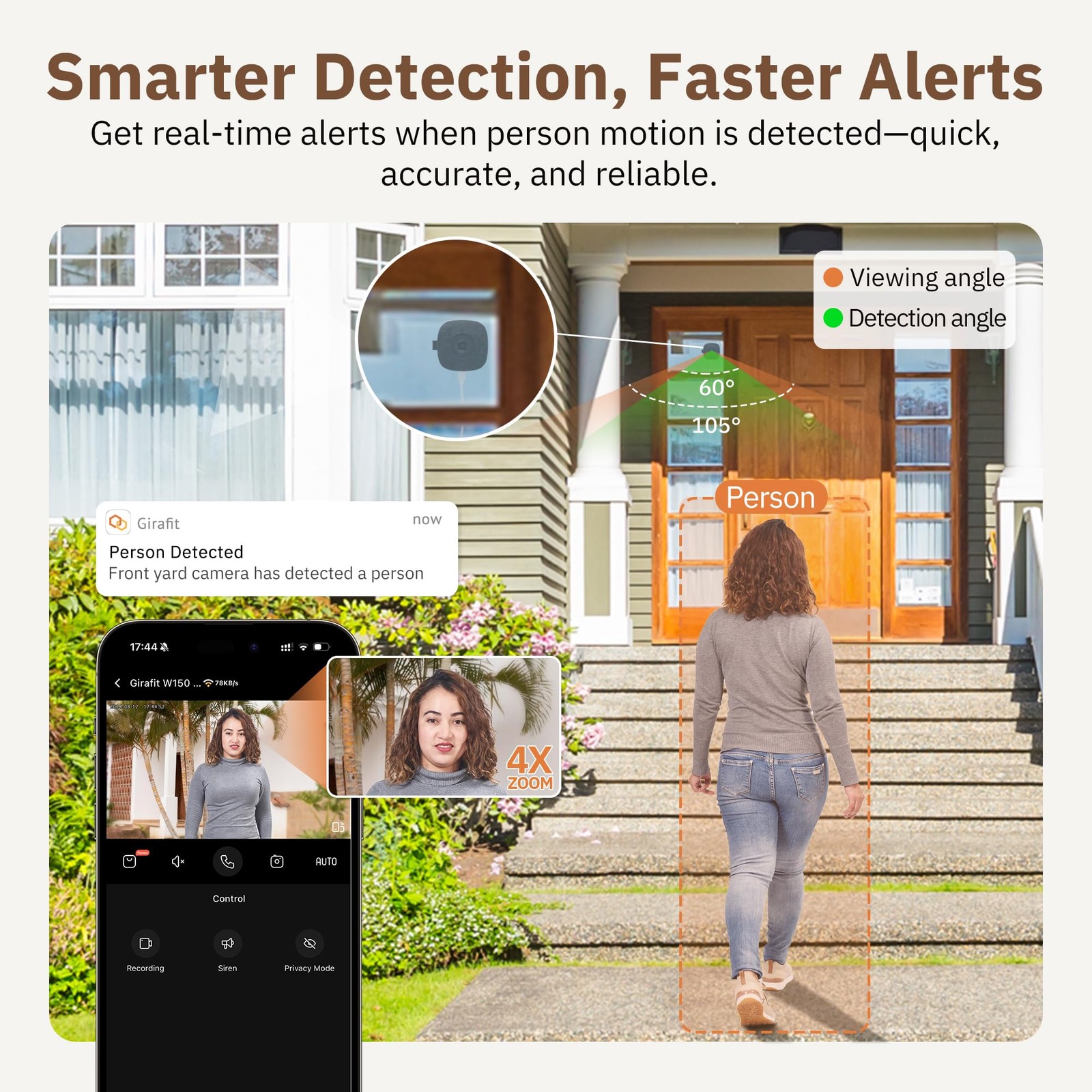 Girafit 3MP 2K Window Camera,2.4GHz & 5GHz WiFi Indoor Cameras for Home Security