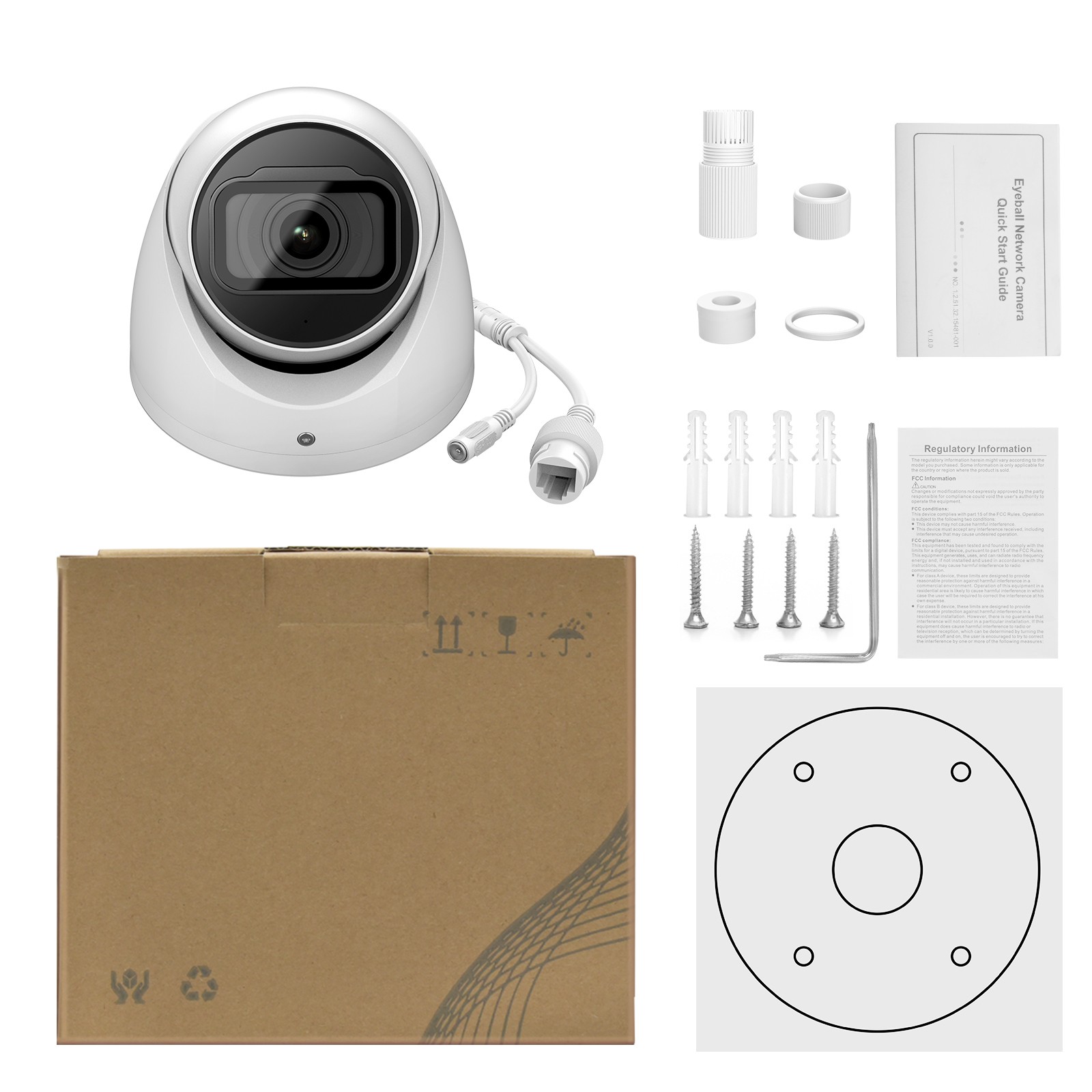 6 Pack Vikylin 4MP POE IP Camera Outdoor Starlight IR 30M Microphone Home Wired