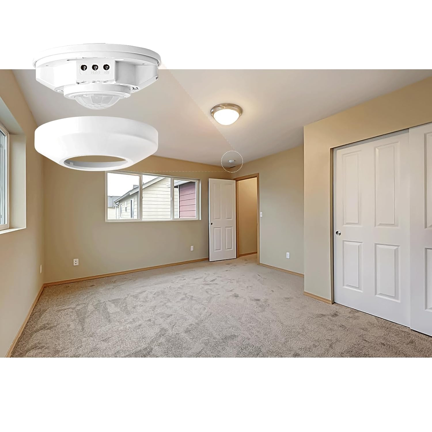 DC 12/24V 10A Low Voltage Ceiling Sensor Pir Occupancy Motion Detector,360 Motio
