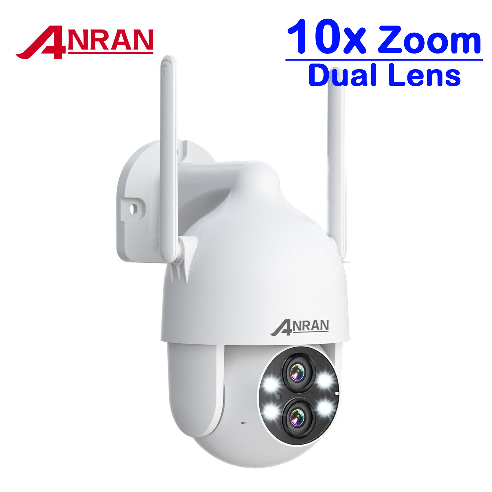 ANRAN Wireless Security IP Camera 360° 3MP Dual Lens WiFi Cams IR Night 10x Zoom