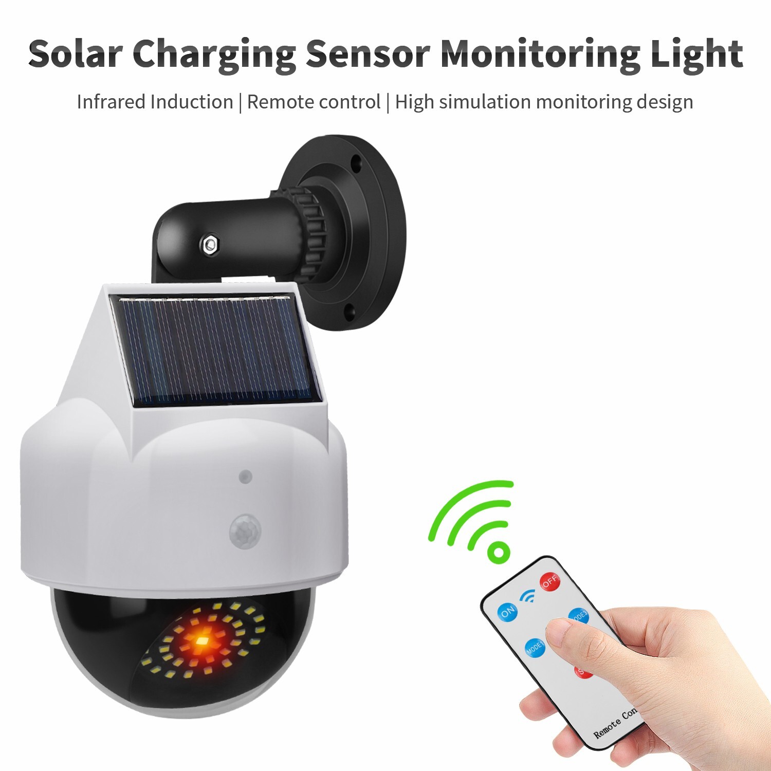 Solar Dummy Security Camera Fake 40 LED Wall Light Motion Sensor Flood Lamp