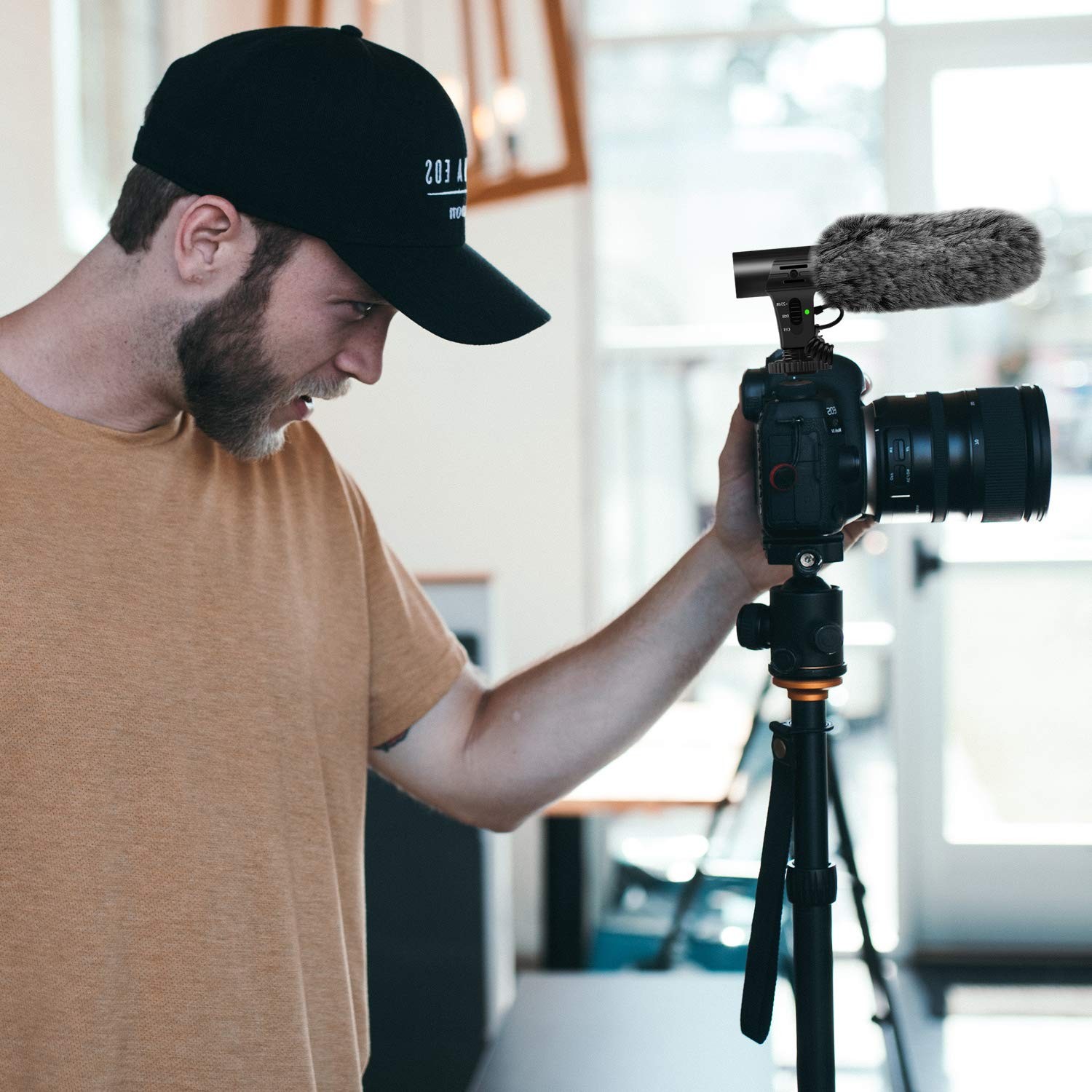 tikysky Camera Microphone, Video Microphone for DSLR 5.43″ x 2.16“, Black