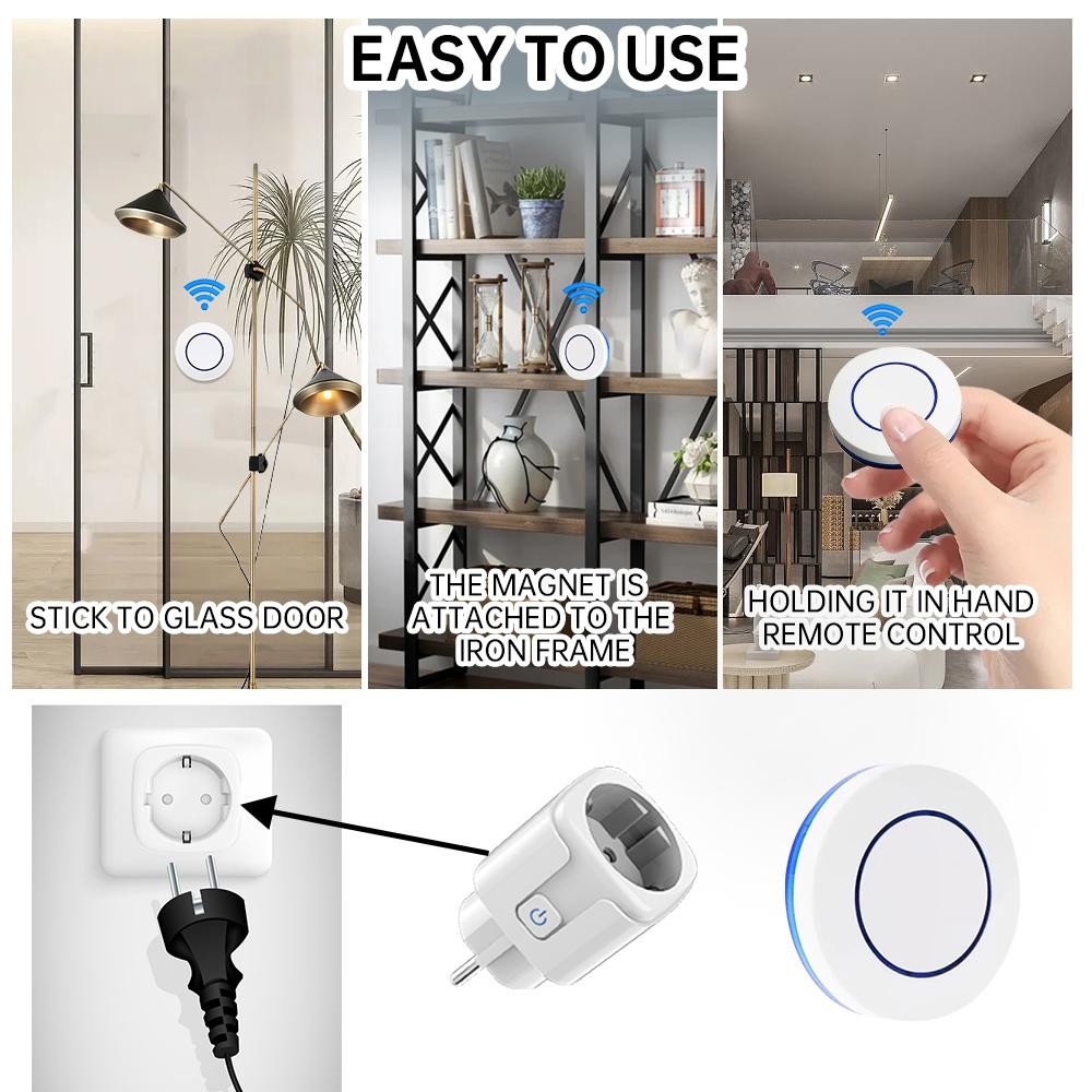 Wireless RF 433MHz Smart Socket 16A EU Plug Remote ON OFF For Light Fan TV Home