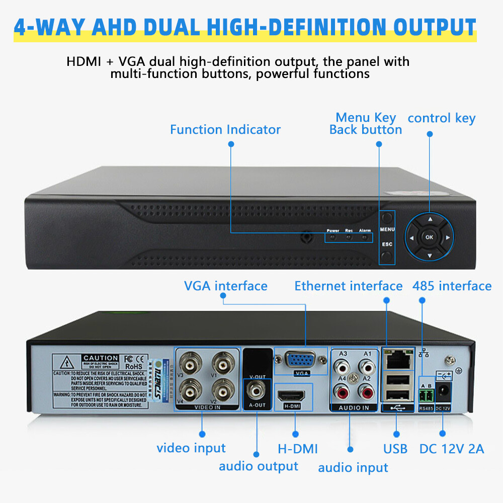 8CH H.265+ 5MP Lite DVR 1080P FHD Home Security Camera System Kit Outdoor CCTV