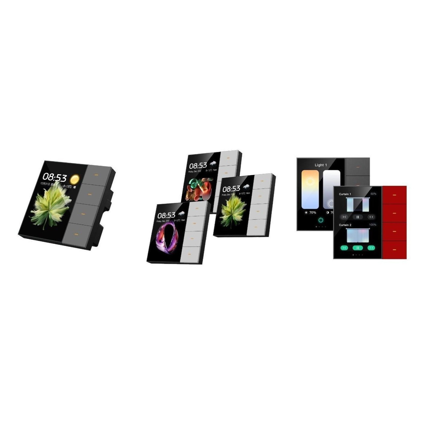Customizable Smart Wall Switch with Responsive Touch Screen for Home Use